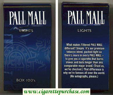 Pall Mall Lights Box 100s cigarettes hard box